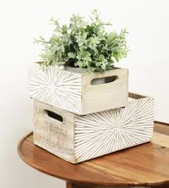 STARBURST WOOD BOX, Size: SM