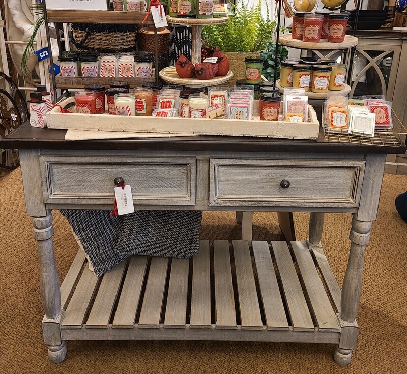 48" TURNED LEG KITCHEN ISLAND GRAY/SIERRA