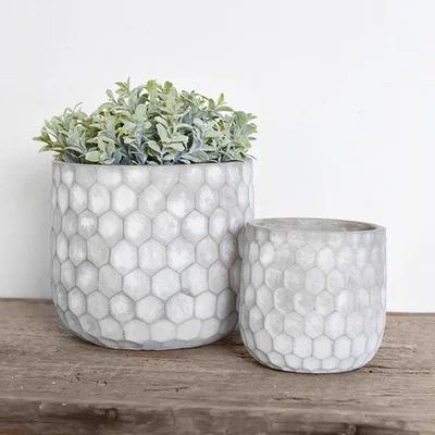 HONEYCOMB CONCRETE PLANTER, Size: SM