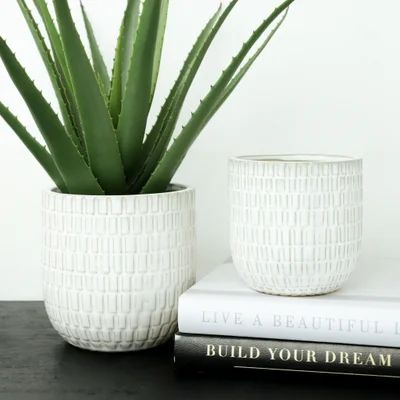 OFF WHITE CHECK POT, Size: SM