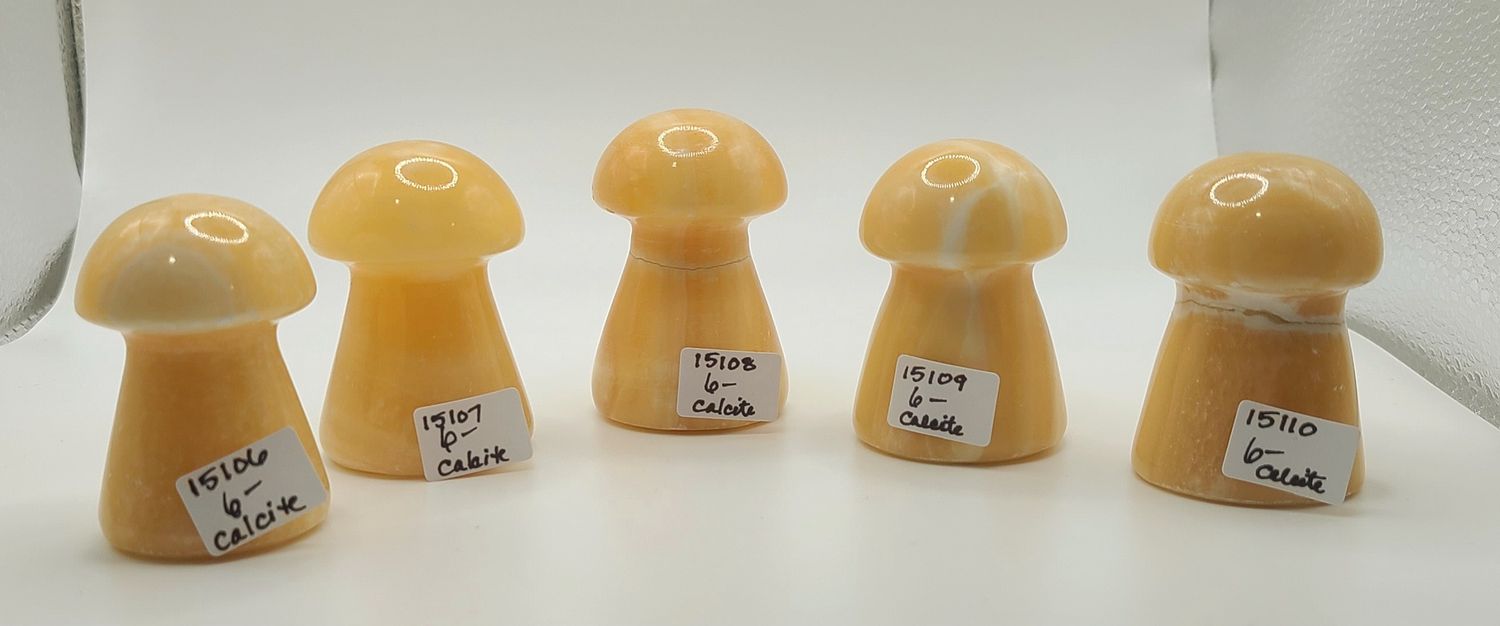 ORANGE CALCITE MUSHROOM, Size: 15106 93 GRAMS