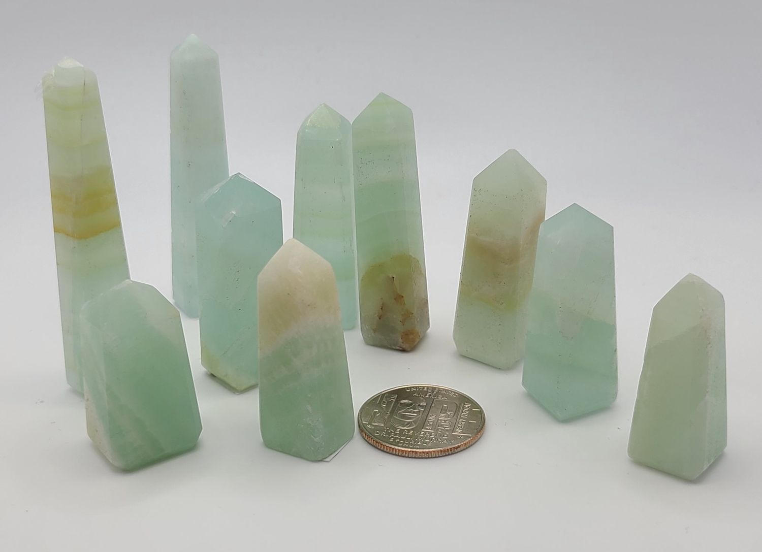 PISTACHIO CALCITE MINI TOWER, Size: SMALL