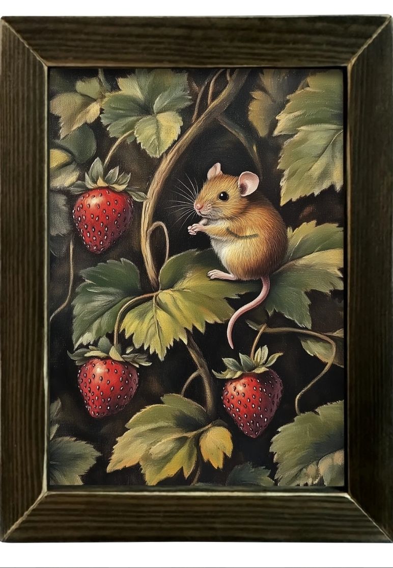 Strawberry Mouse FRAMED ART