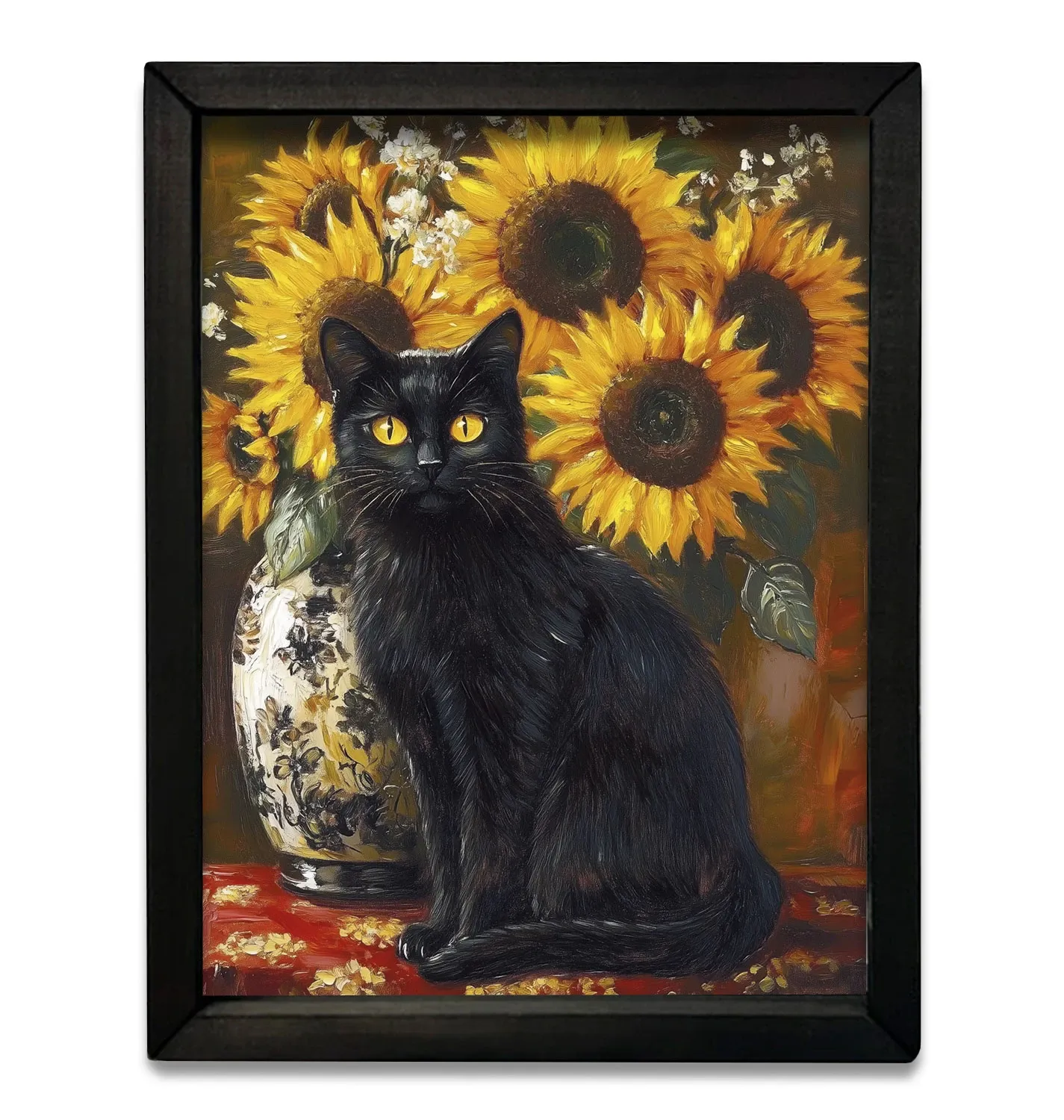 Sunflower Black Cat Box Frame