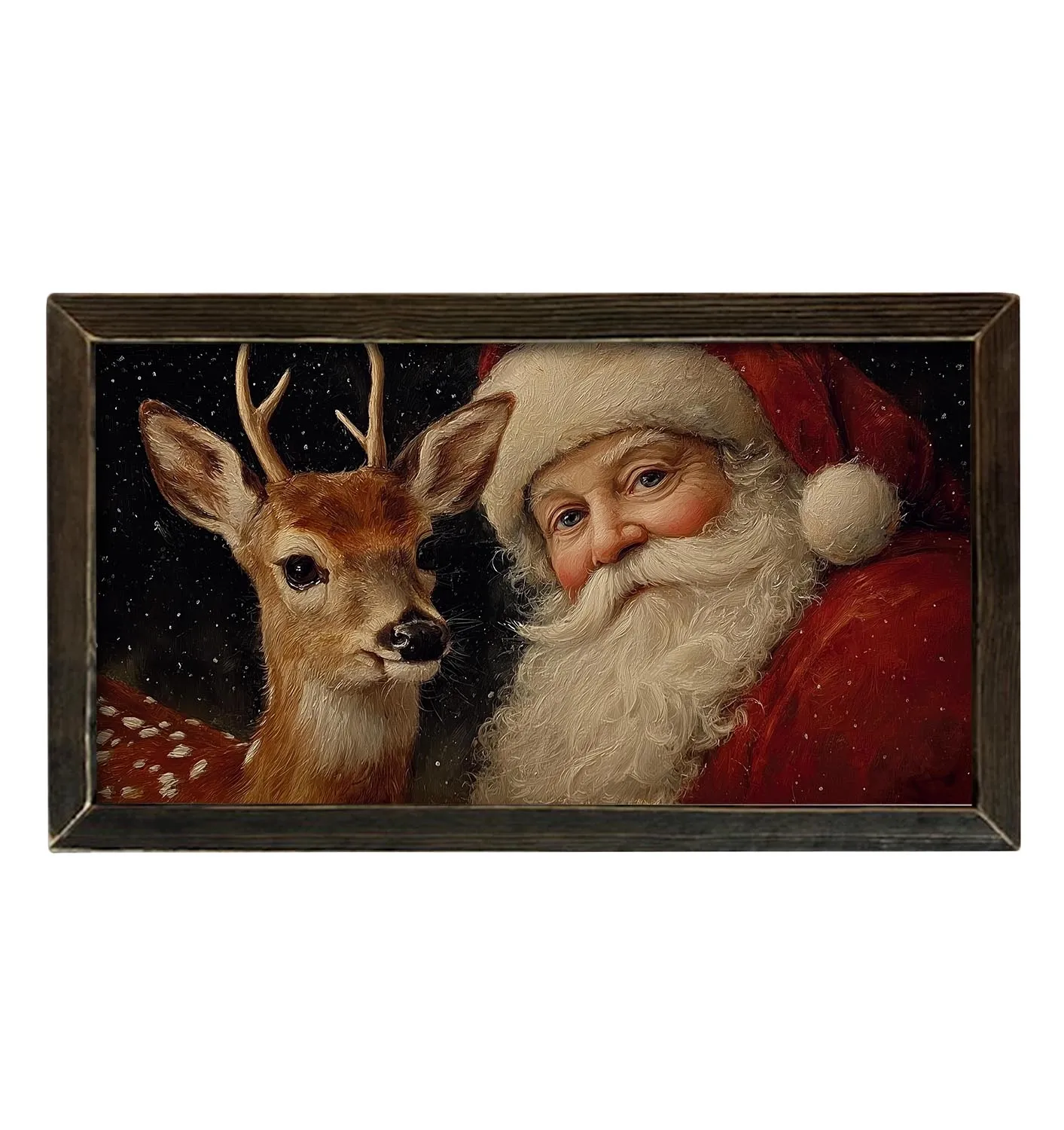 FOLK ARTR SANTA AND REINDEER