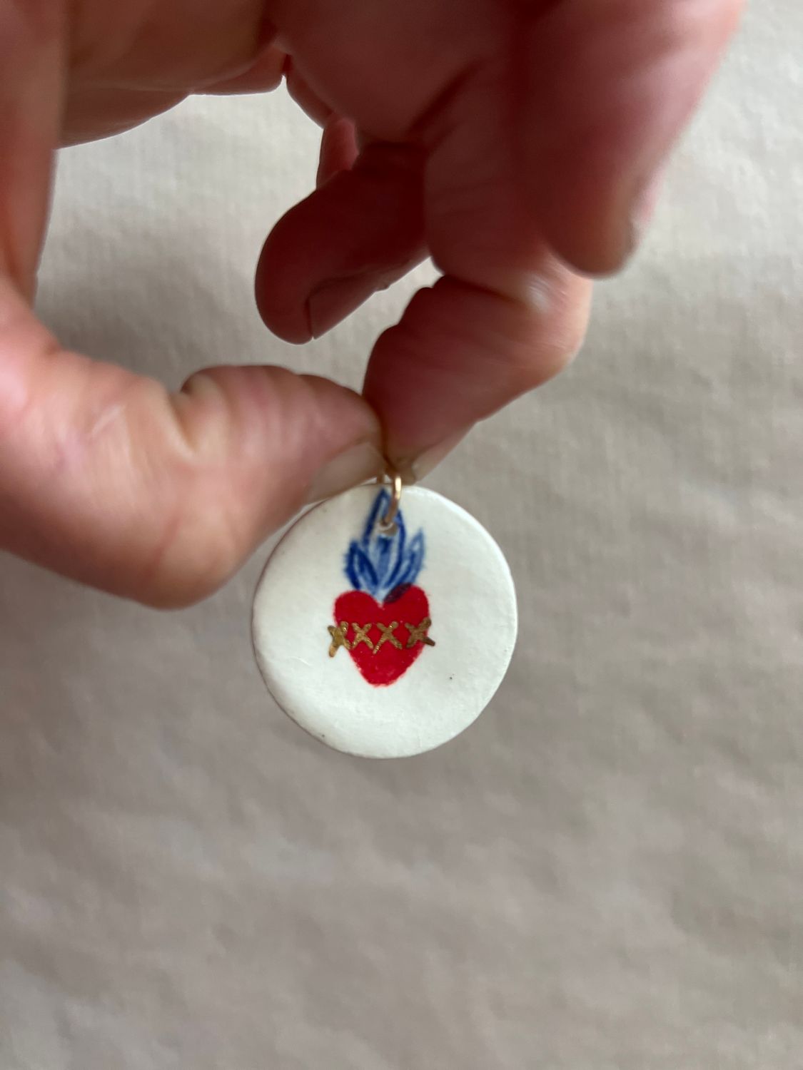 Médaillon Coeur Sacré Rouge