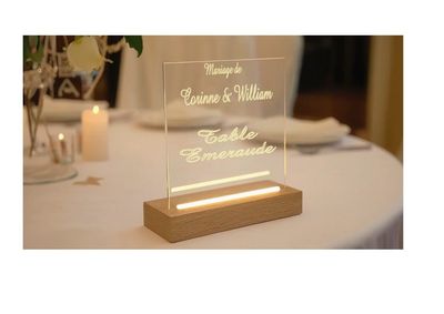 Acrylique gravé sur support retro-éclairé