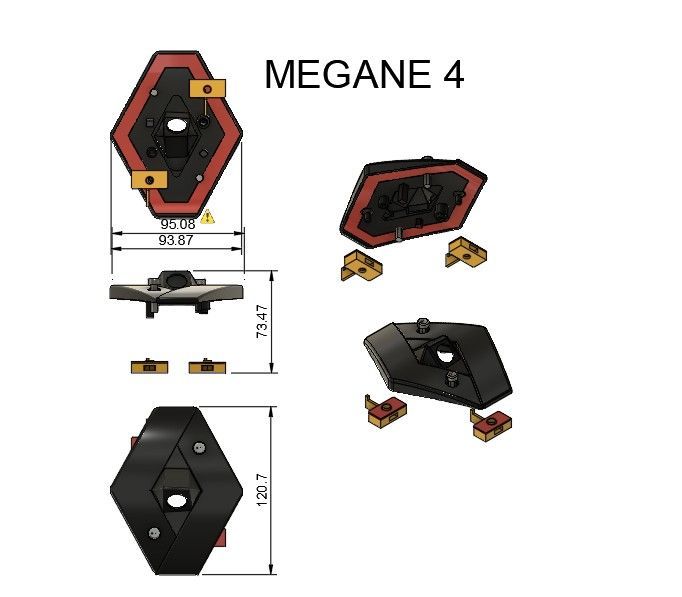 Support caméra arrière - MEGANE 4  - pour caméra ref renault : 284427774 R