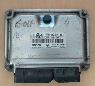 Centralina 038906019HJ - 0281010977 VOLKSWAGEN GOLF 4  1.9 TDI