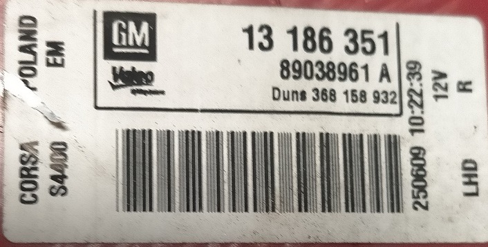 Fanale posteriore destro 13186351 OPEL CORSA D 3 Porte 2006-2011