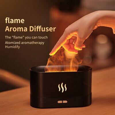 Aroma ultrasonic oil diffuser with flames