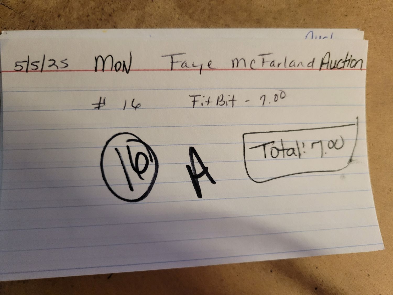 Faye McFarland 5/5/25 auction
