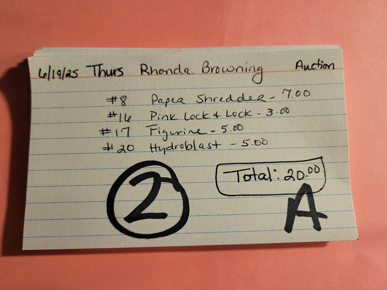 Rhonda browning 6/19/25 auction