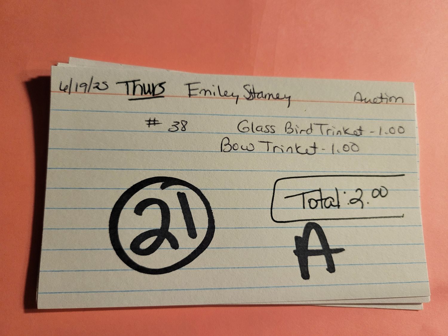 Emily stamey 6/19/25 auction