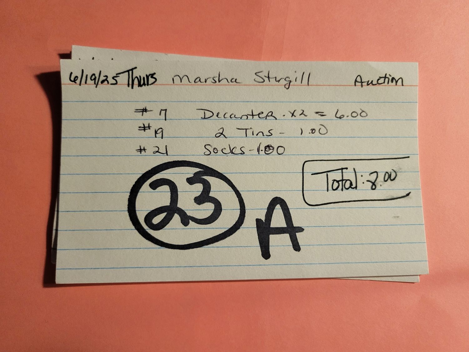 Marsha sturgill 6/19/25 auction