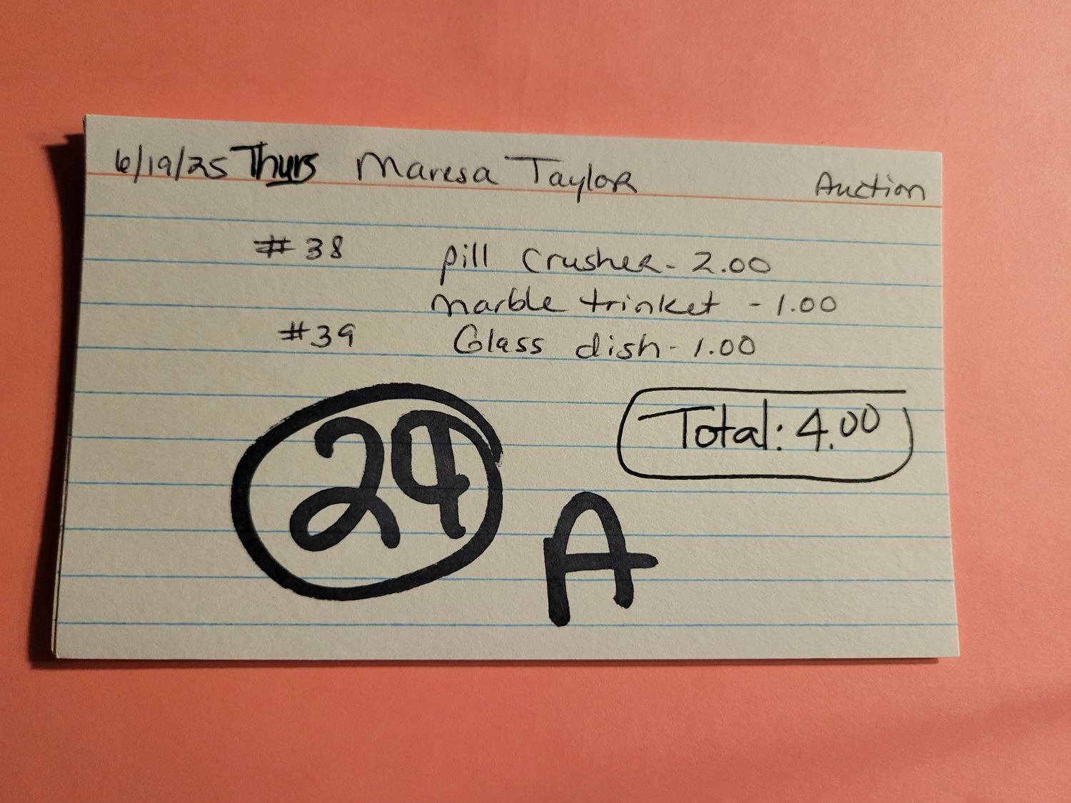 Maresa taylor 6/19/25 auction