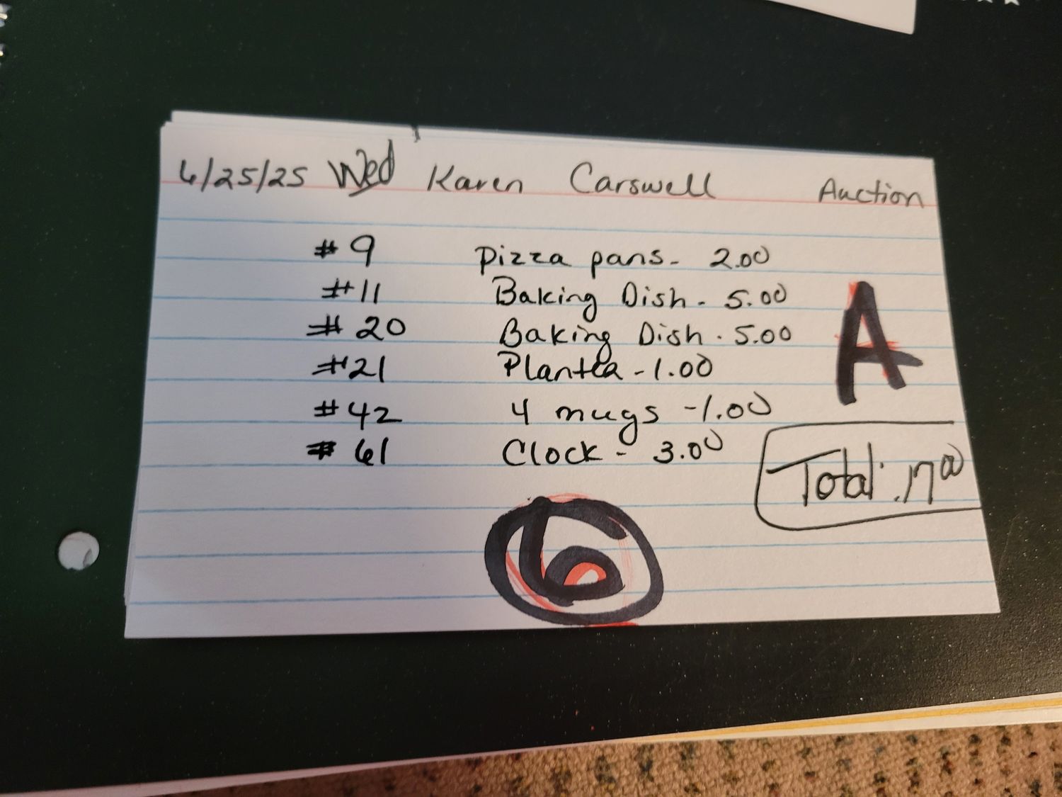 Karen carswell auction 6/25/25