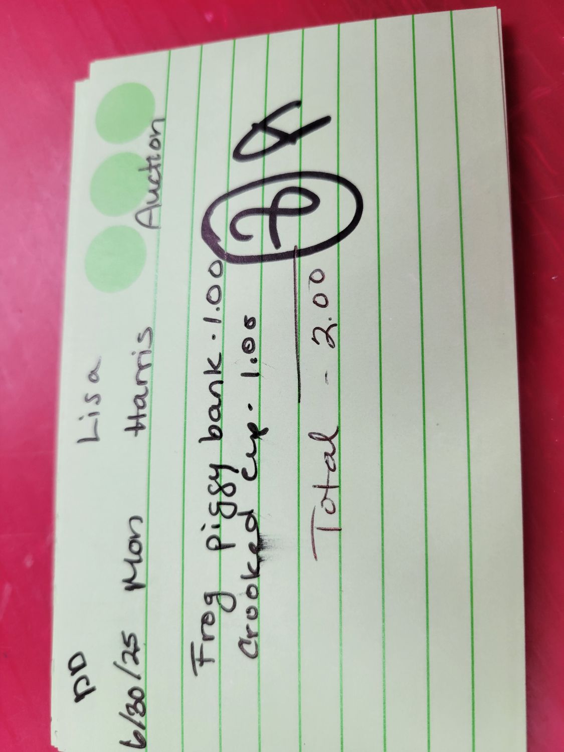 Lisa harris 6/30/25 auction
