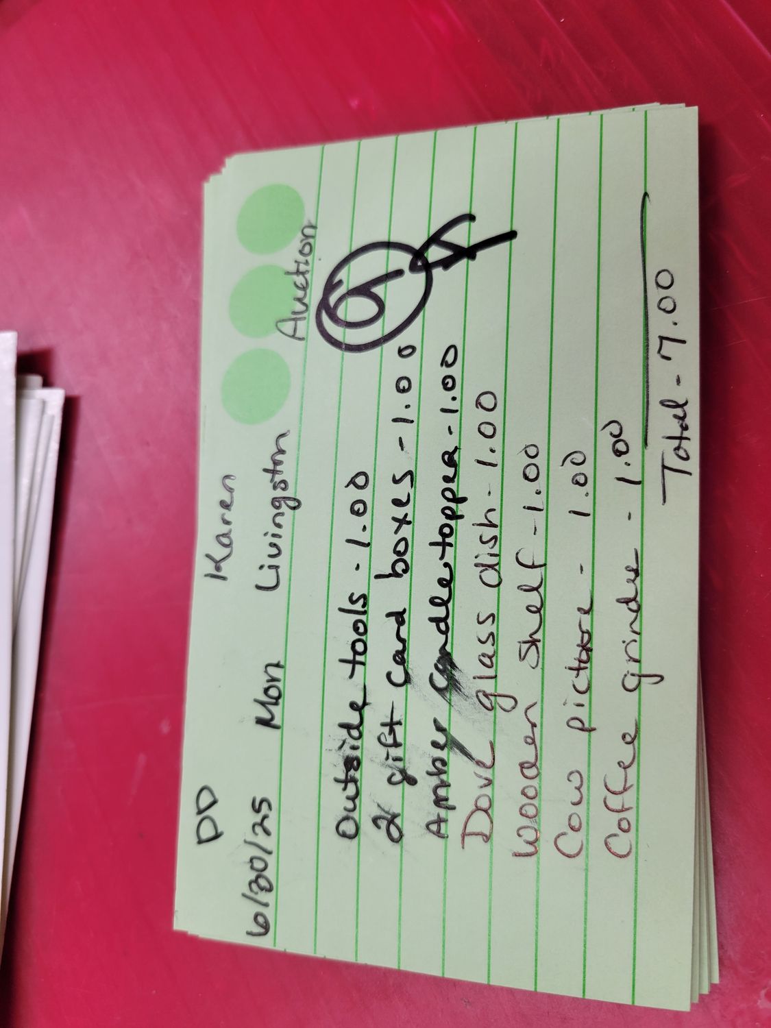 Karen livingston 6/30/25 auction