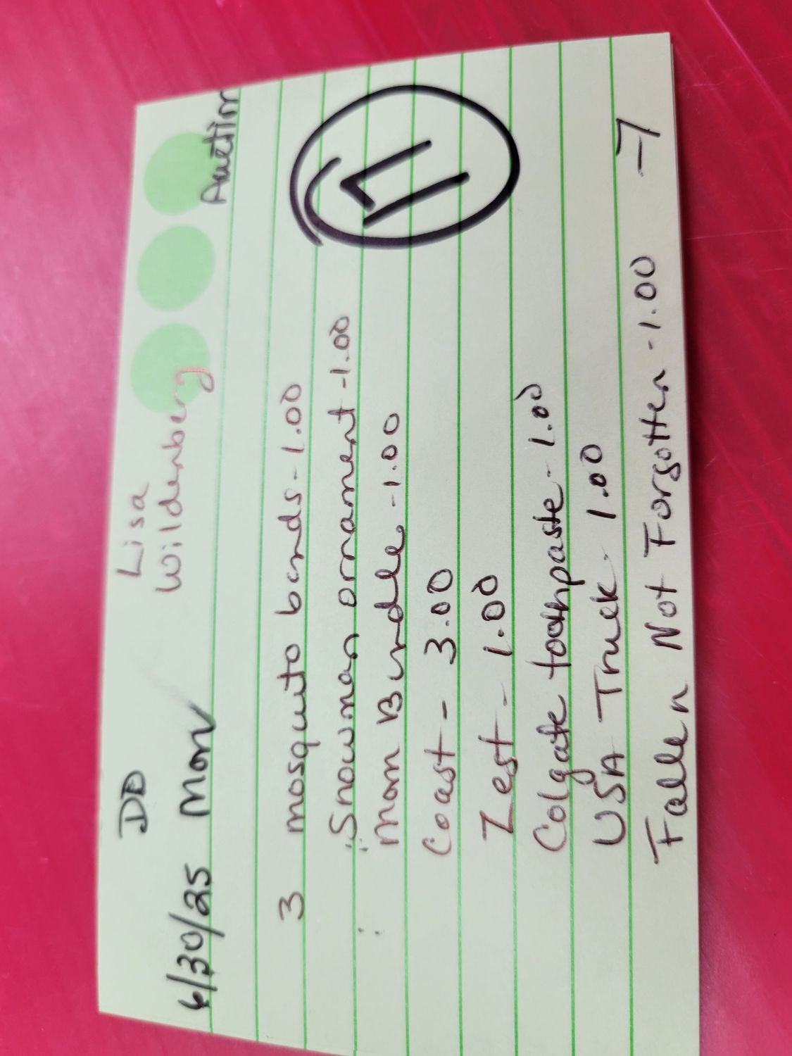 Lisa wildenberg 6/30/25 auction