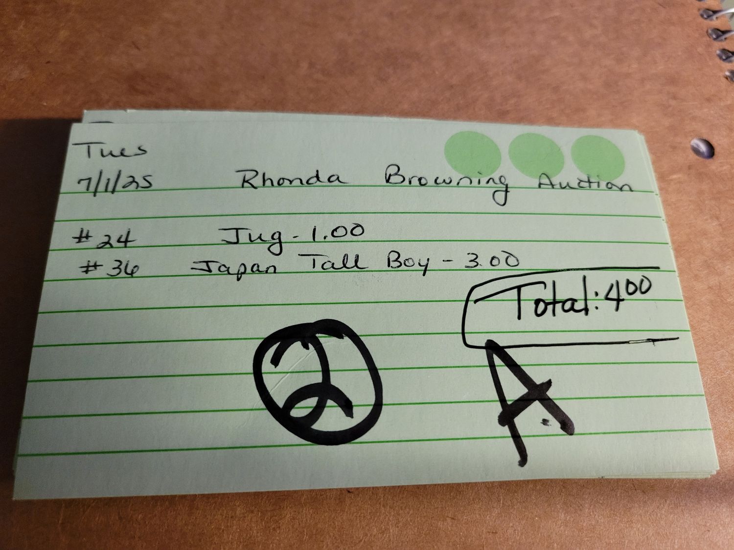 Rhonda browning 7/1/25 auction