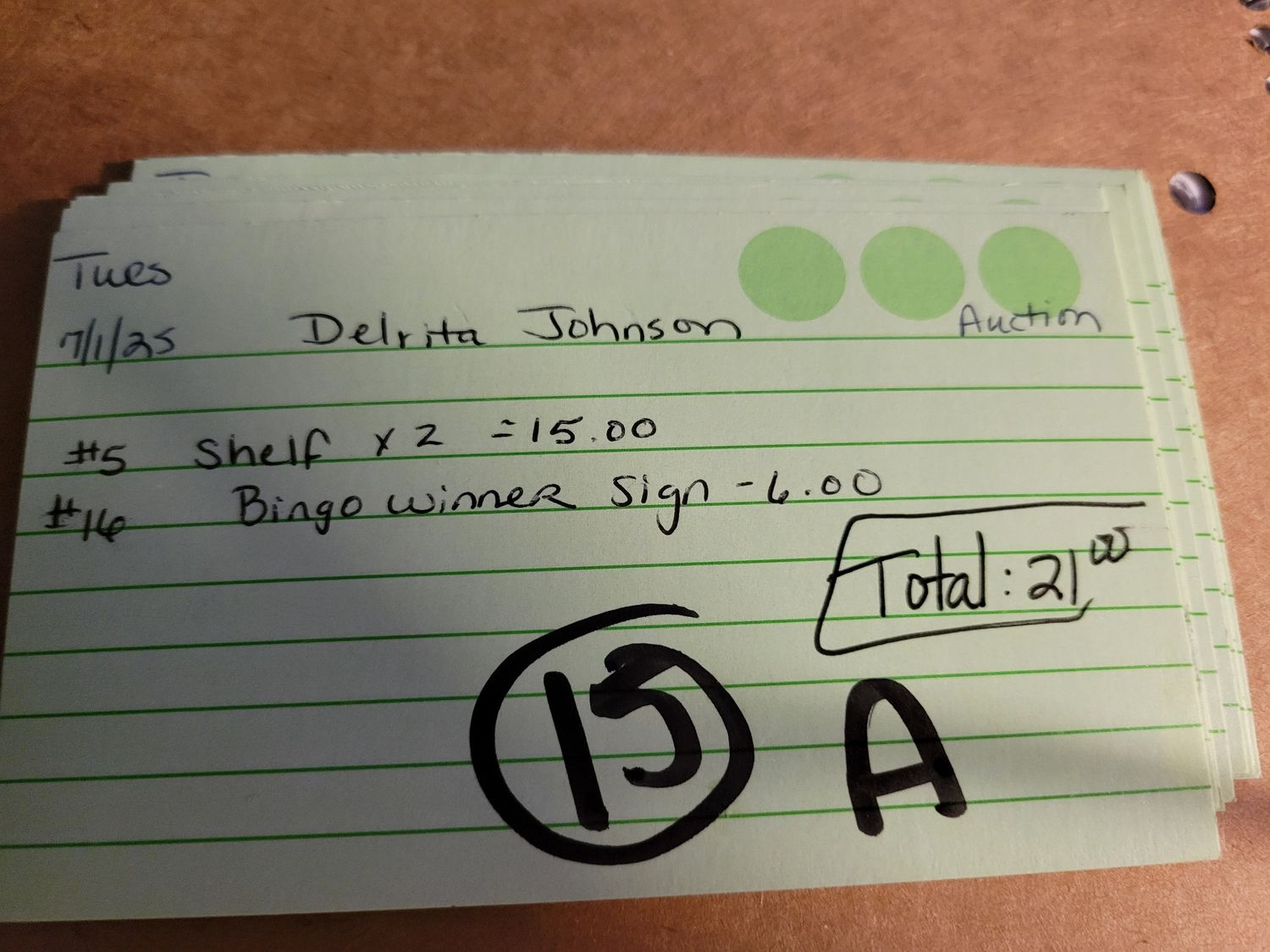 Delrita johnson 7/1/25 auction