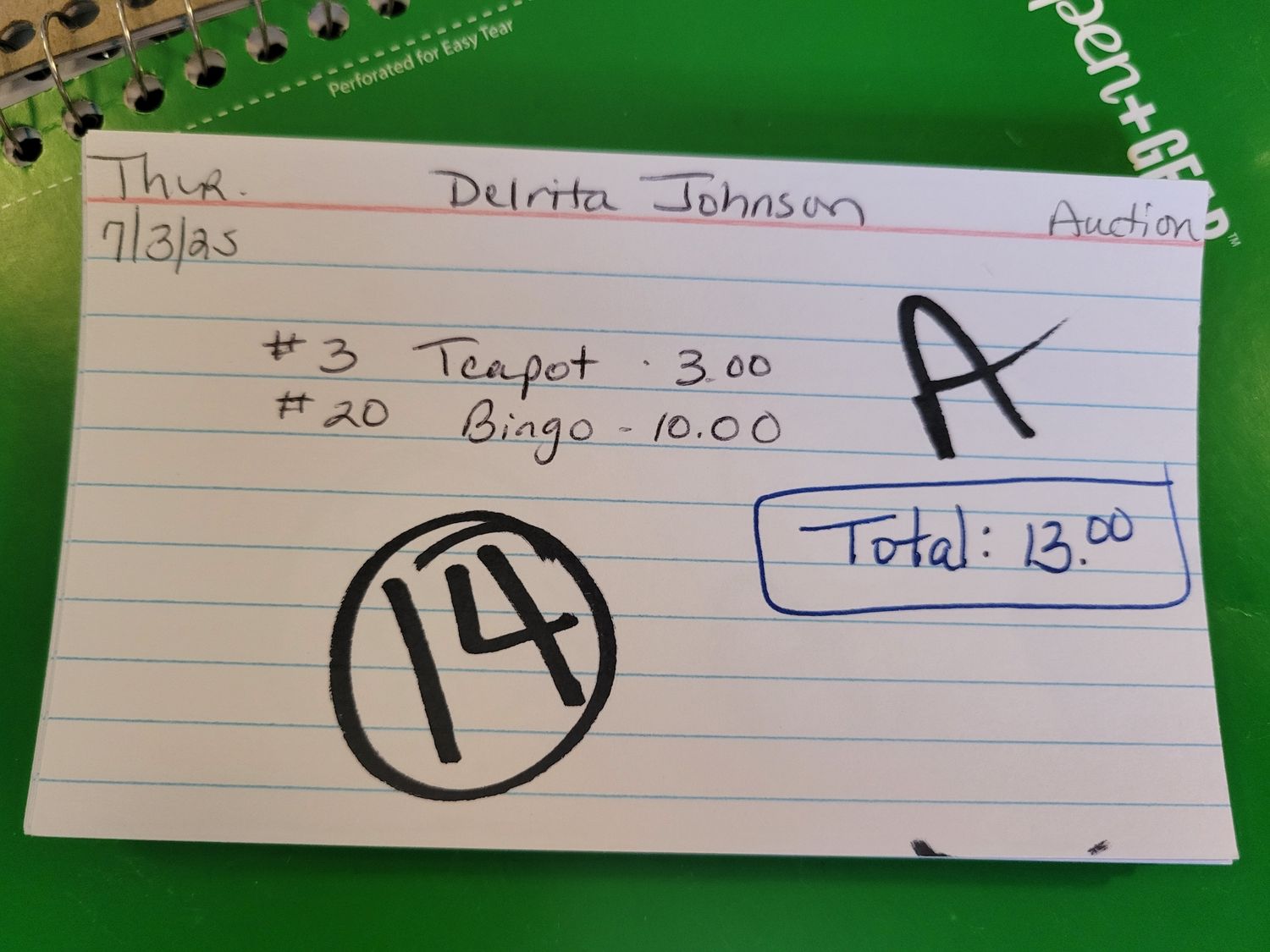 Delrita johnson  7/3/25 auction