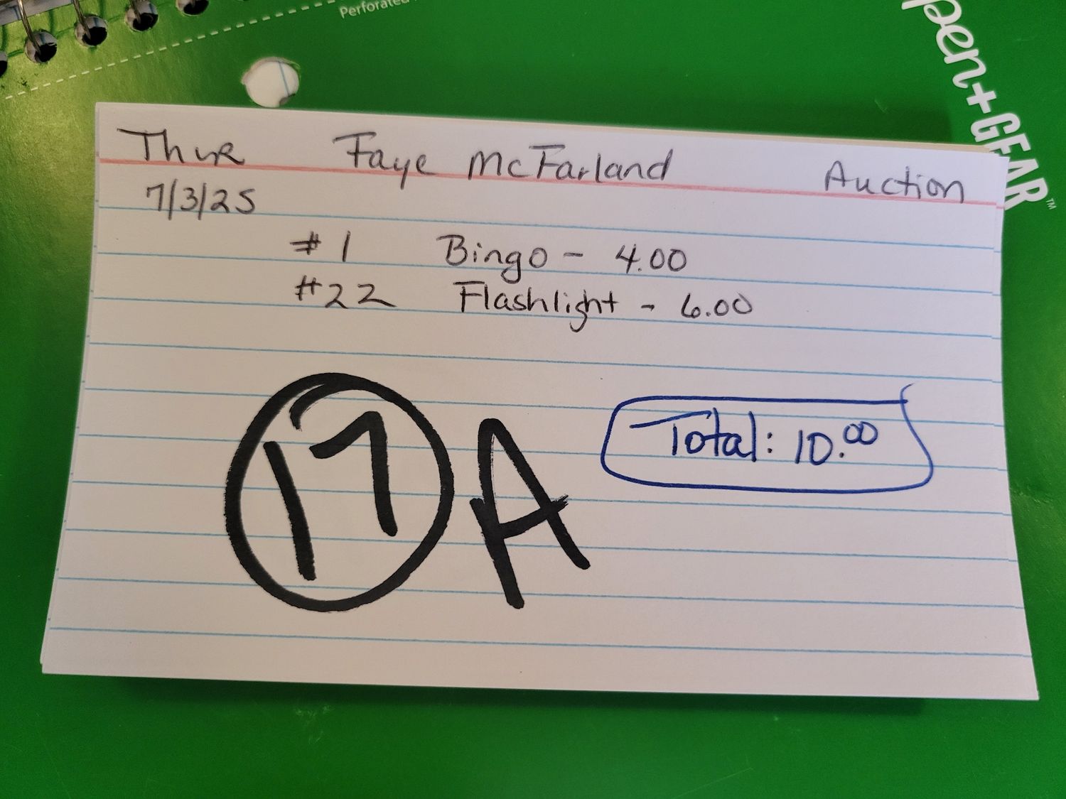 Faye McFarland 7/3/25 auction