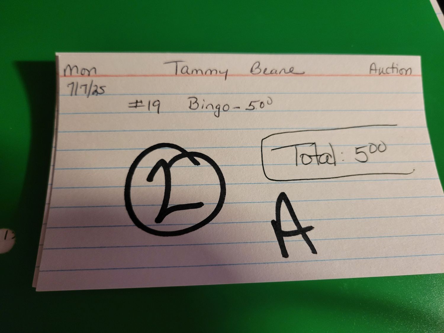 Tammy beane 7/7/25 auction