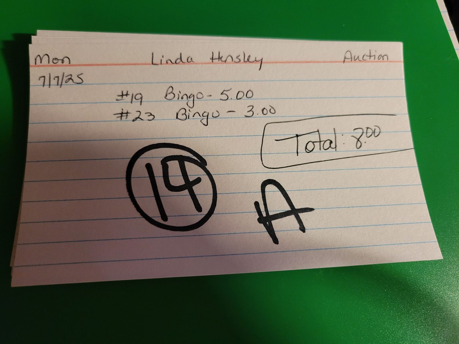 Linda hensley 7/7/25 auction