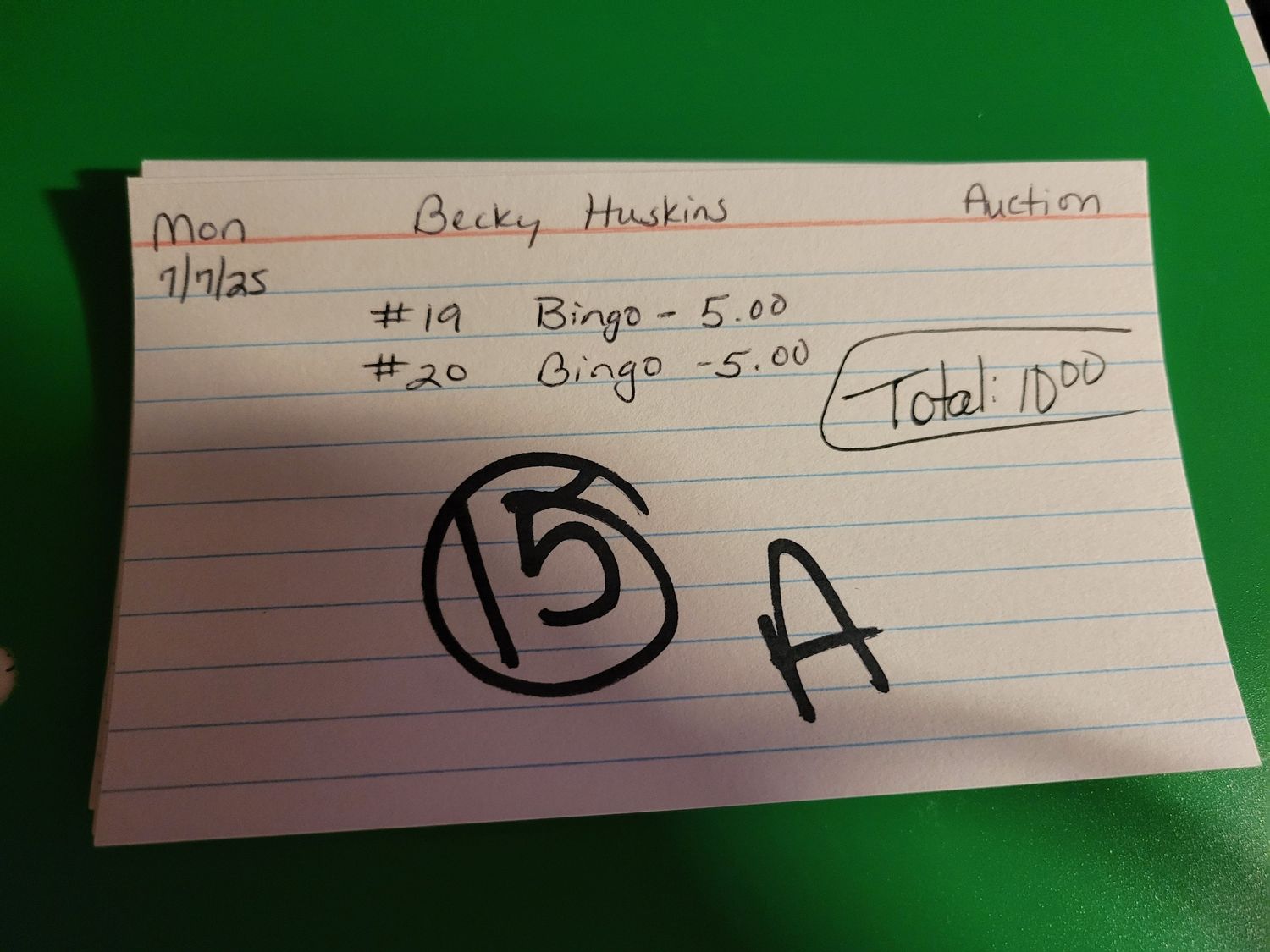 Becky huskins 7/7/25 auction