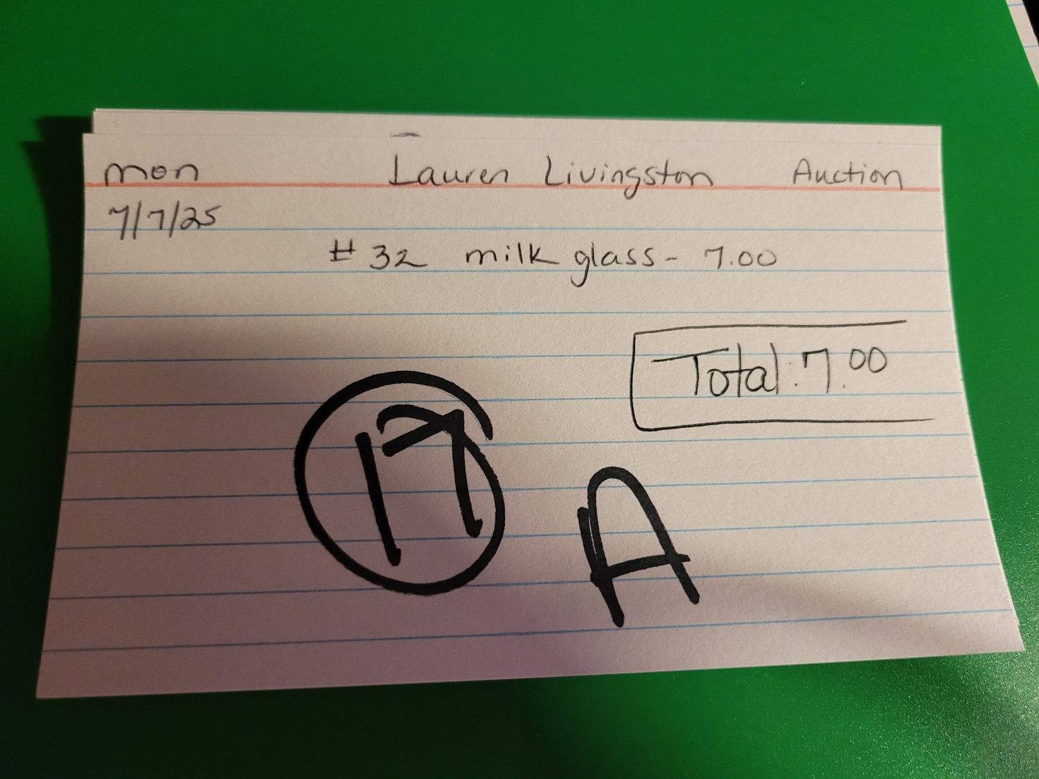 Lauren livingston 7/7/25 auction