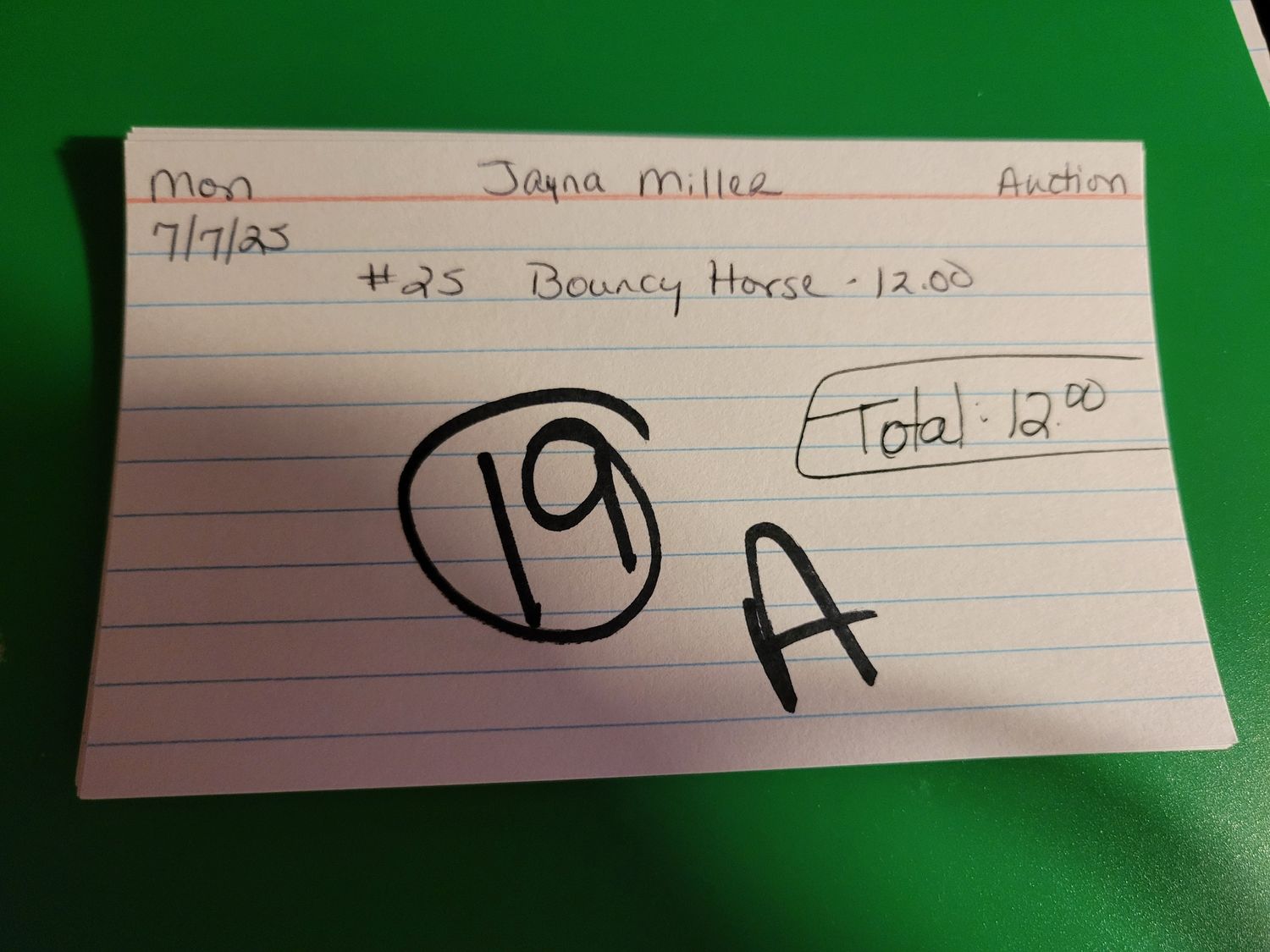 Jayna miller 7/7/25 auction