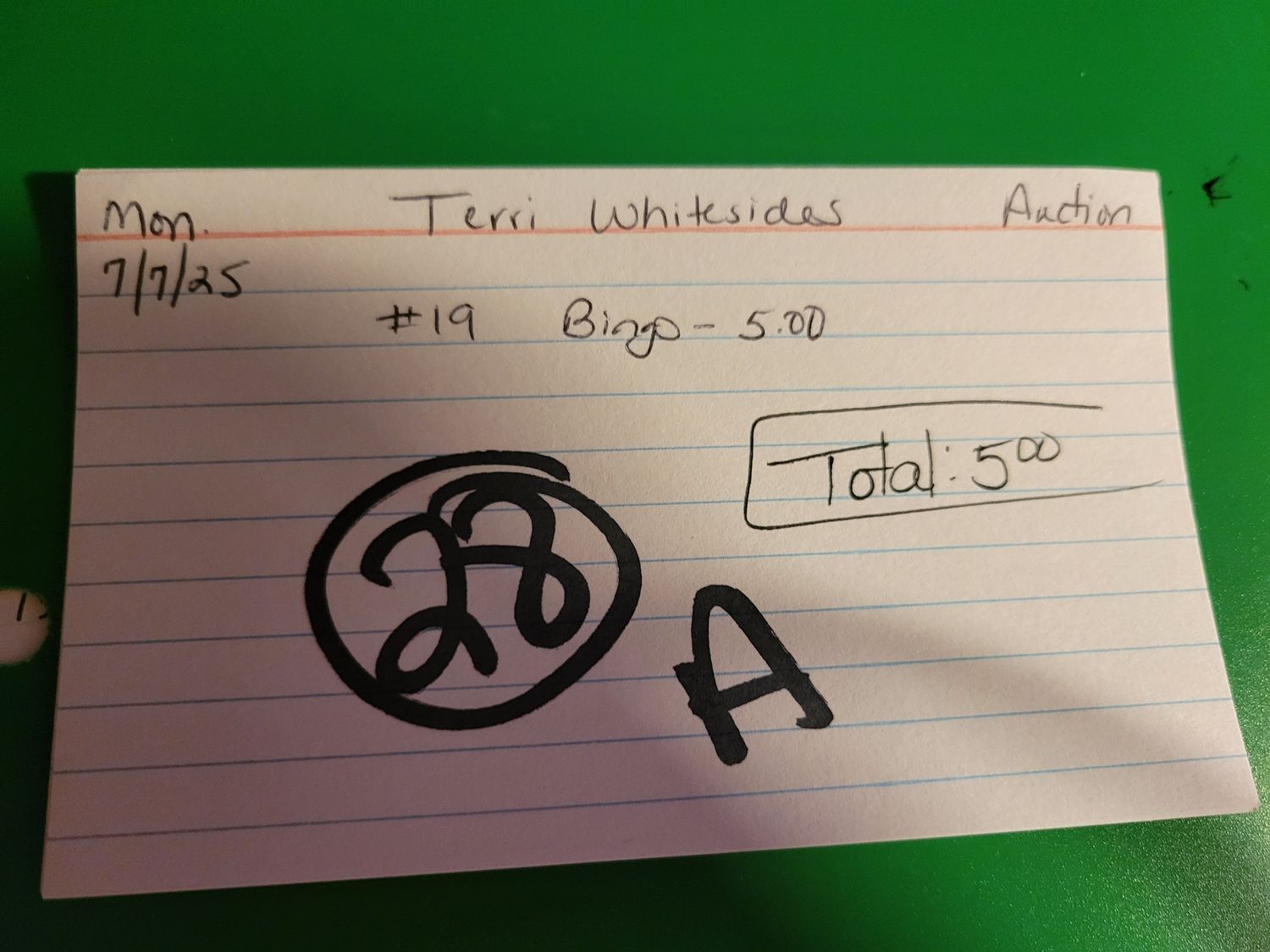 Terri whitesides 7/7/25 auction