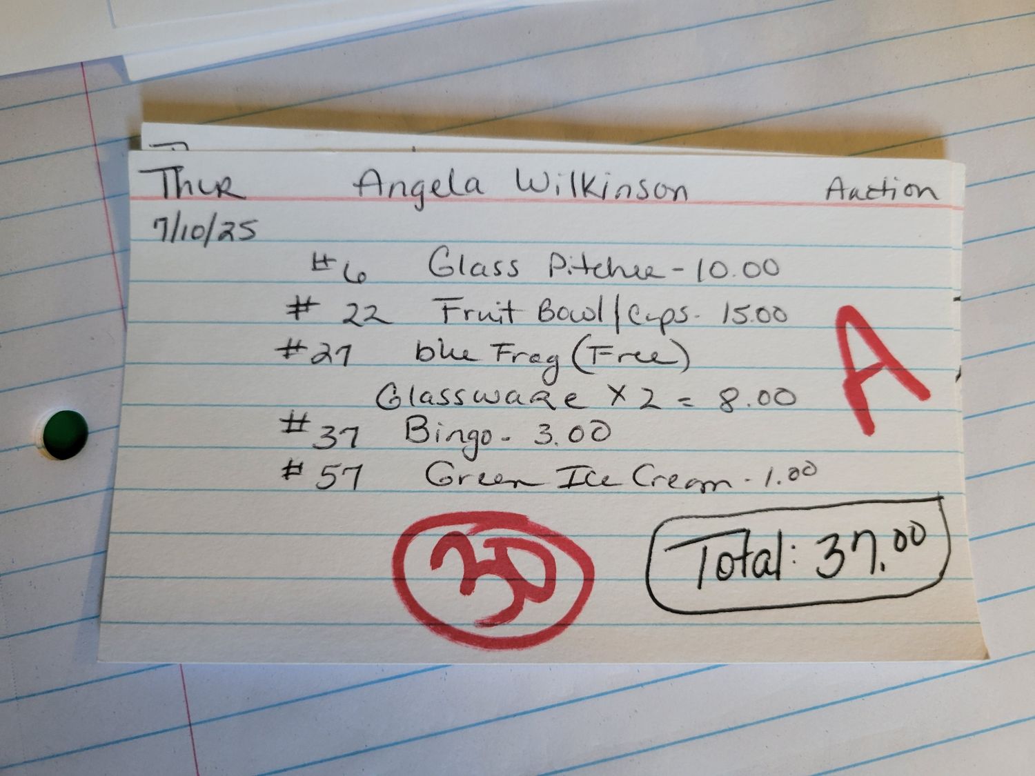 Angela Wilkinson. Auction 7/10/25