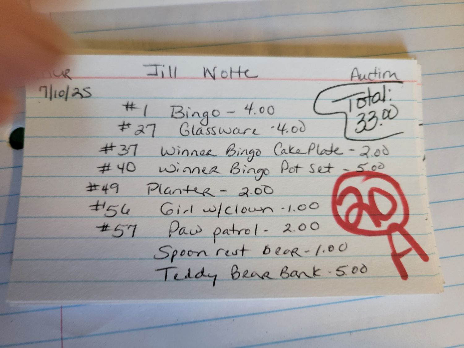 Jill nolte 7/10/25 auction