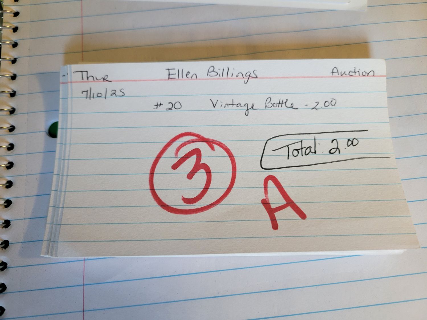 Ellen Billings auction 7/10/25
