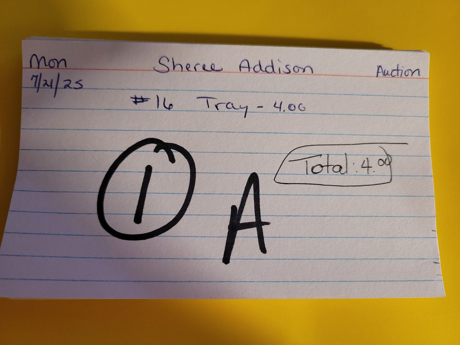 Sheree Addison 7/21/25 auction