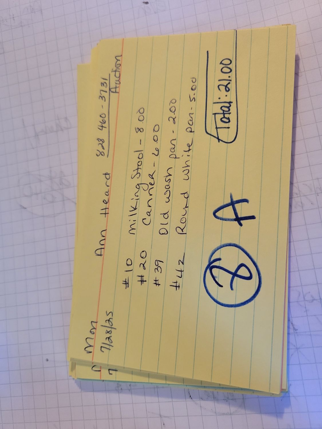 Ann heard 7/28/25 auction