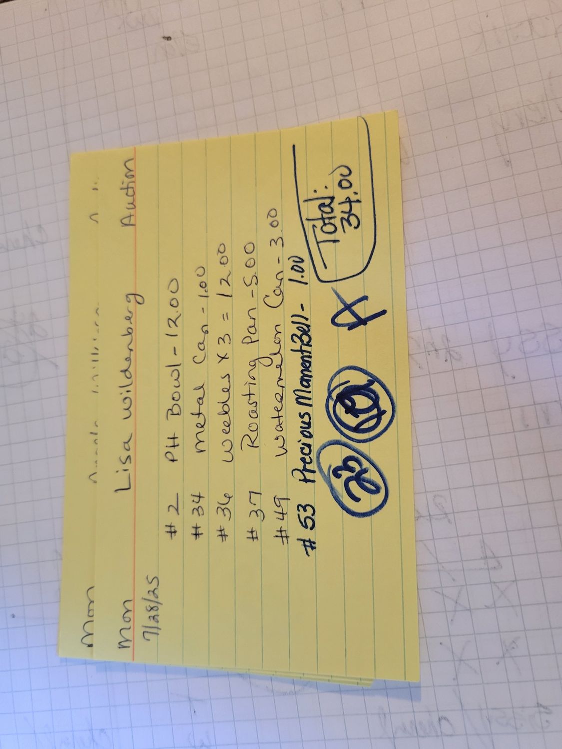 Lisa wildenberg 7/28/25 auction