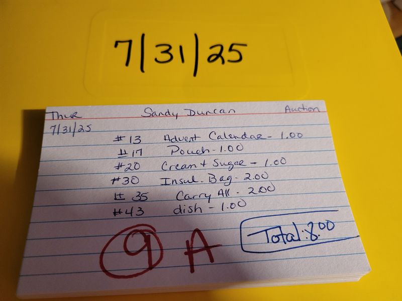 Sandy duncan 7/31/25 auction