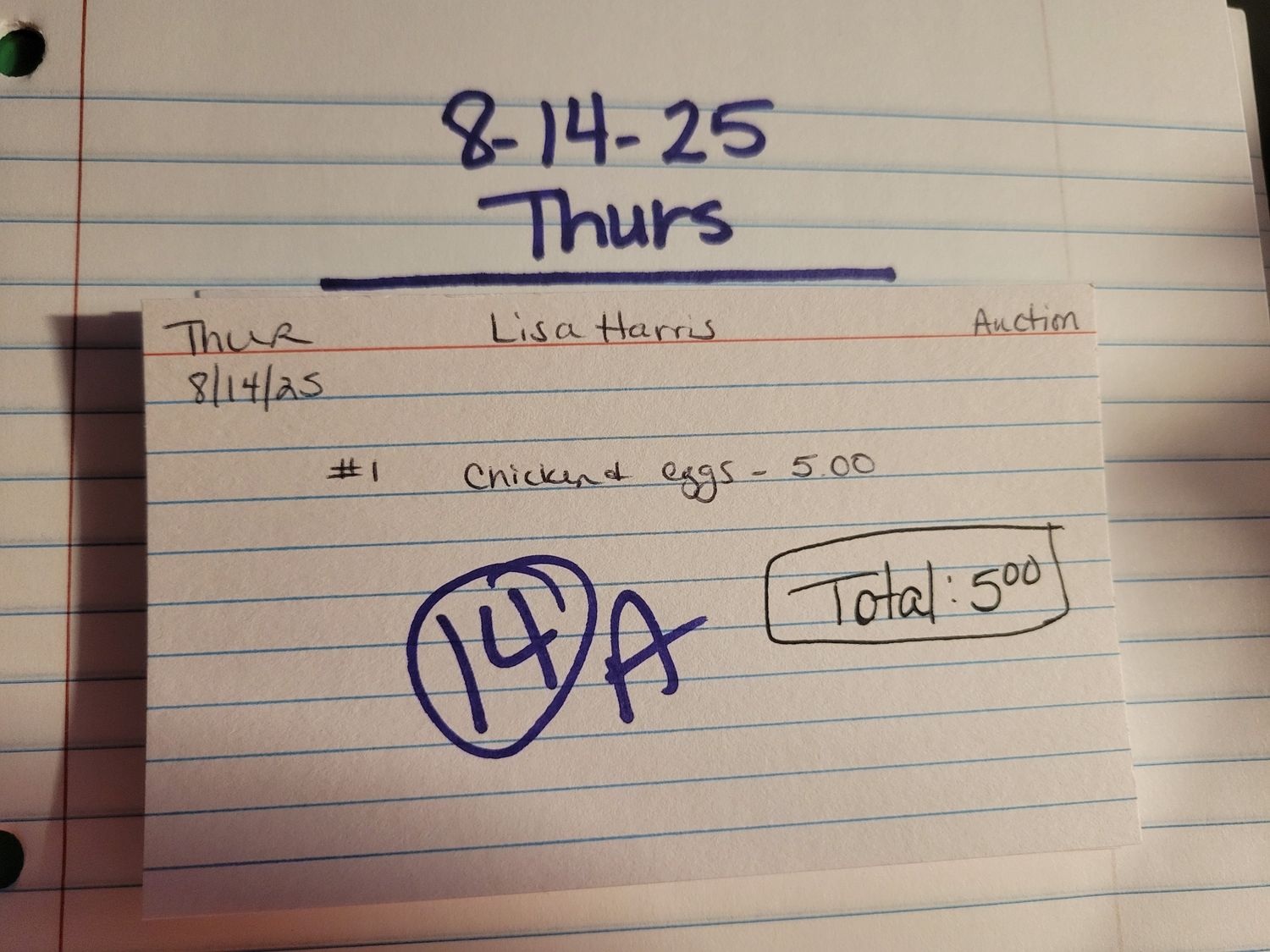 Lisa harris 8/14/25 auction