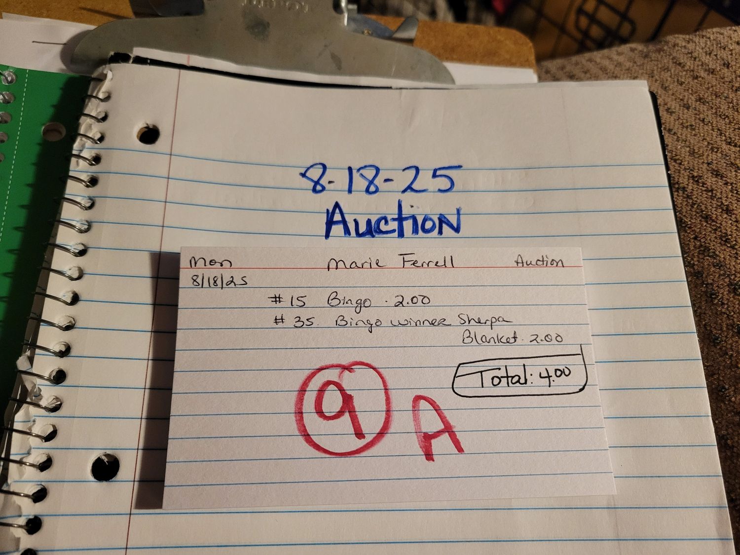 Marie Ferrell 8/18/25 auction
