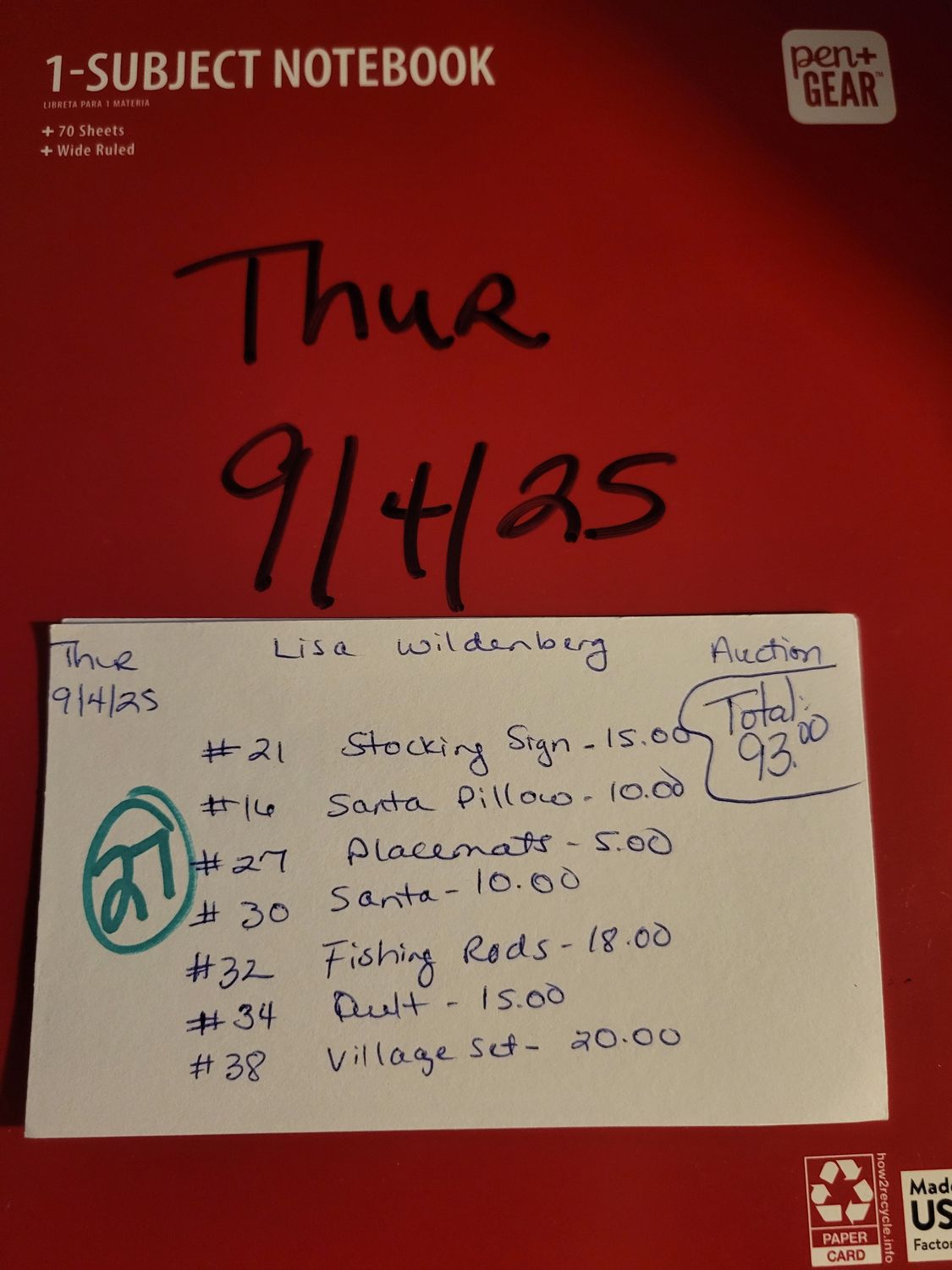 Lisa wildenberg 9/4/25 auction