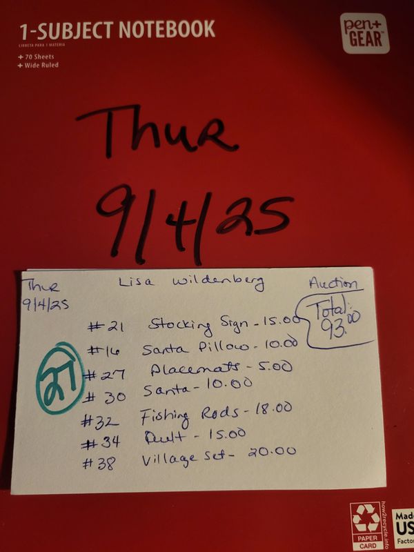 Lisa wildenberg 9/4/25 auction