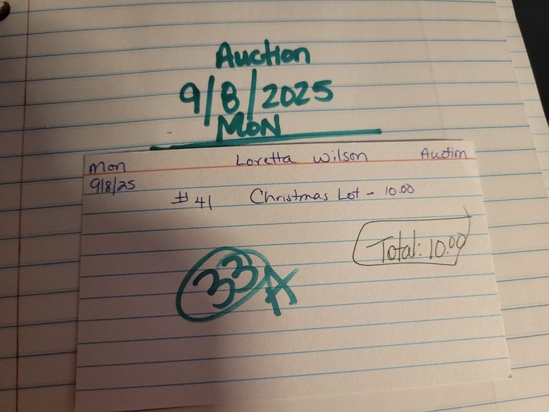 Loretta Wilson  auction 9/8/25