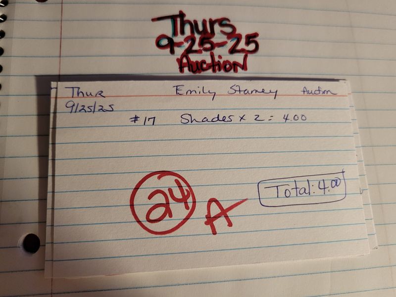 Emily stamey 9/25/25 auction