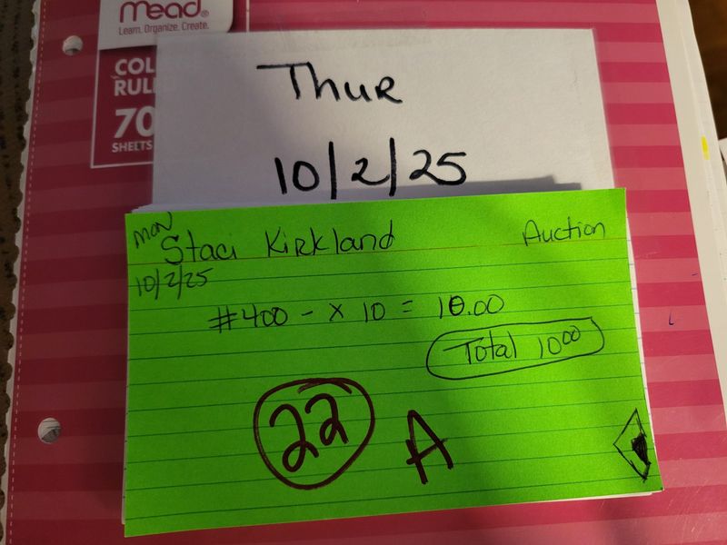 Staci Kirkland 10/2/25 auction