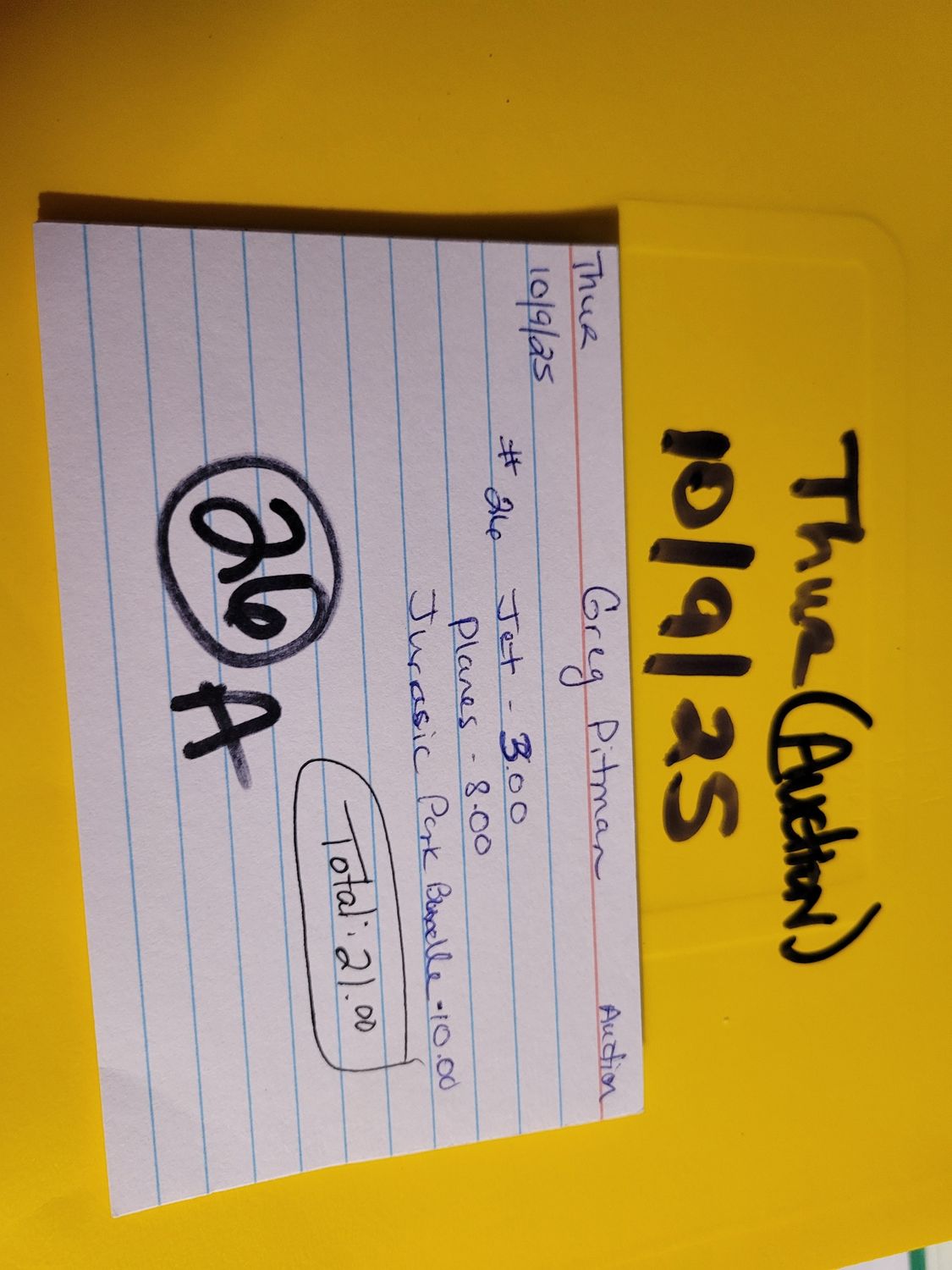 Greg Pitman 10/10/25 auction