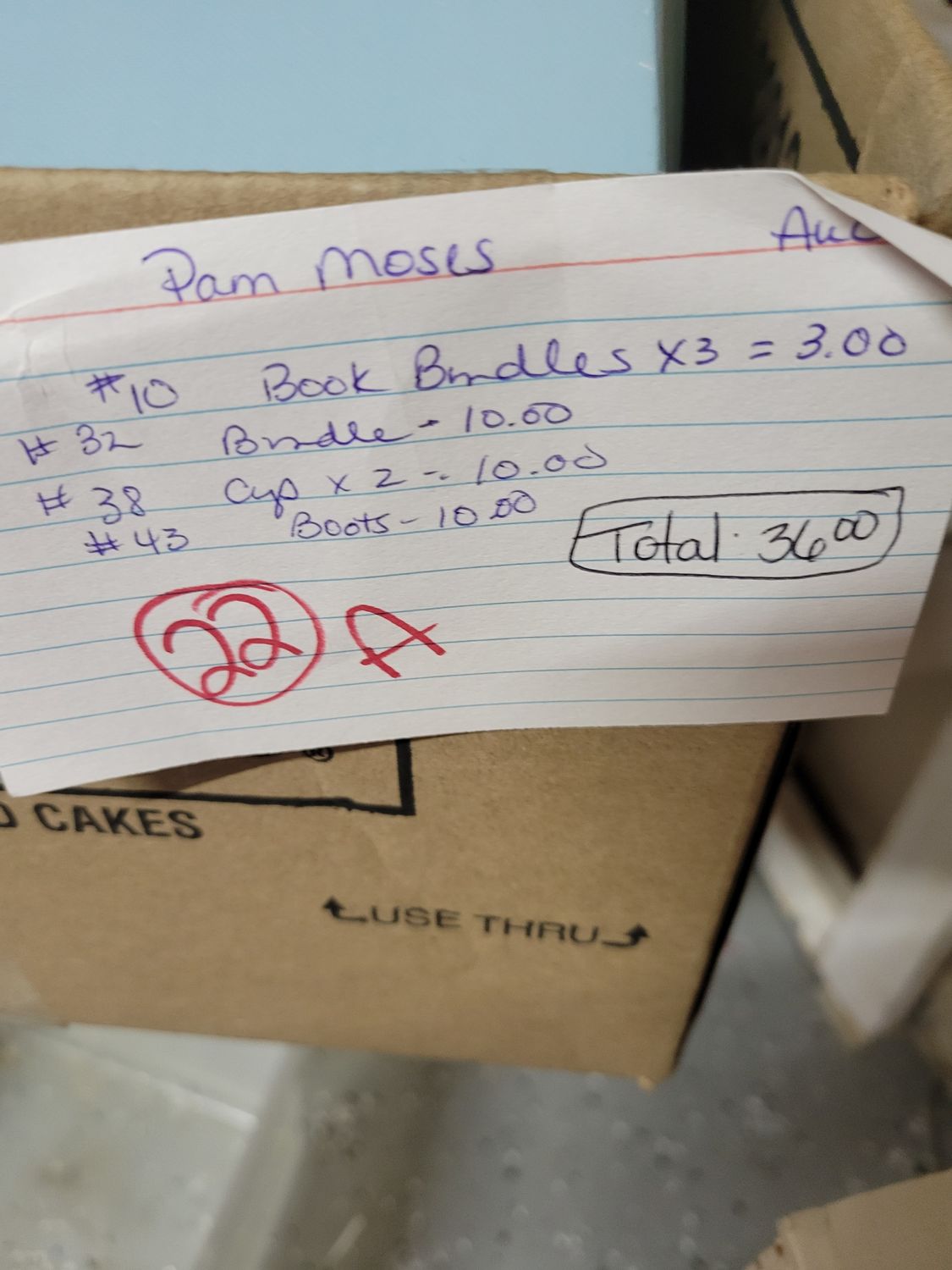 Pam Moses auction 10/16/25